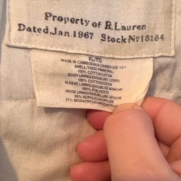 Denim & Supply Ralph Lauren Black and Cream Puffer Coat - Picture 3 of 11